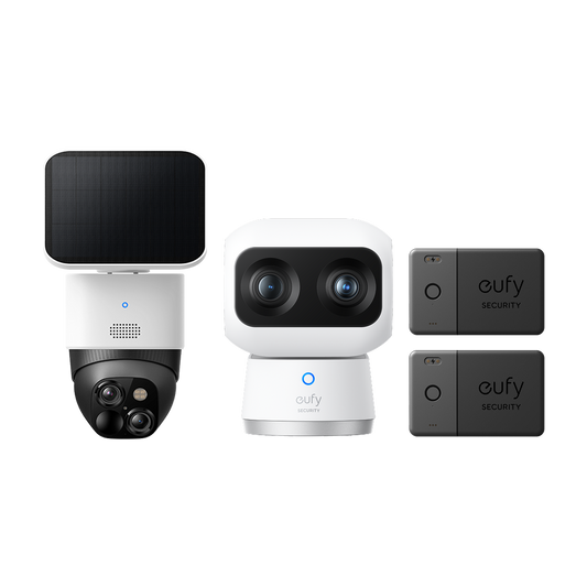 SoloCam S340+Caméra intérieure S350+Carte eufy Security smarttrack*2