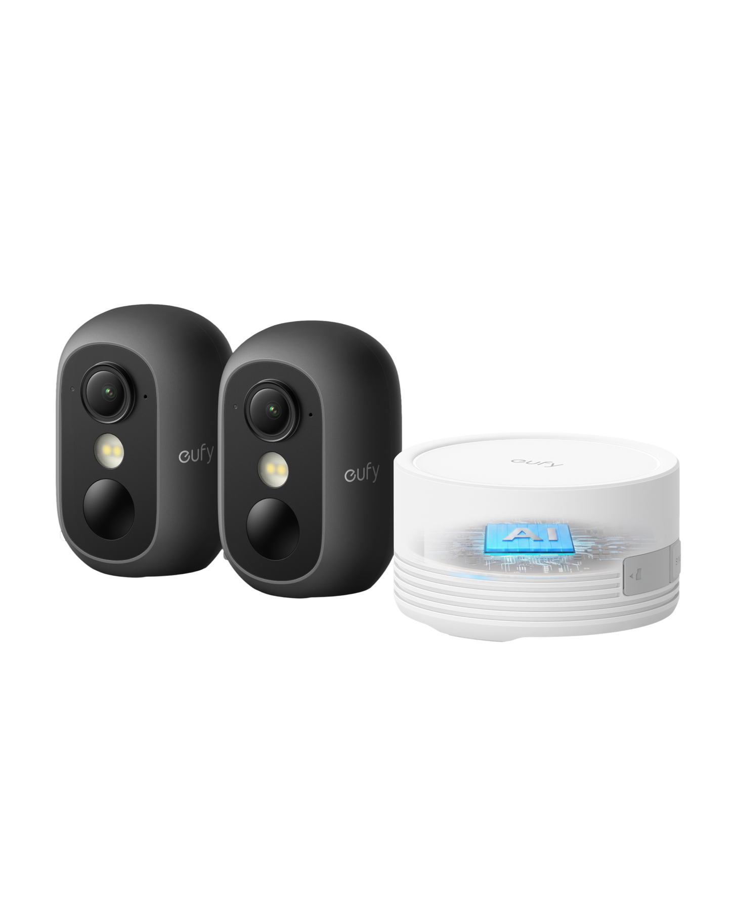 Kit 2 Caméras eufy C35 (Noires) + HomeBase Mini