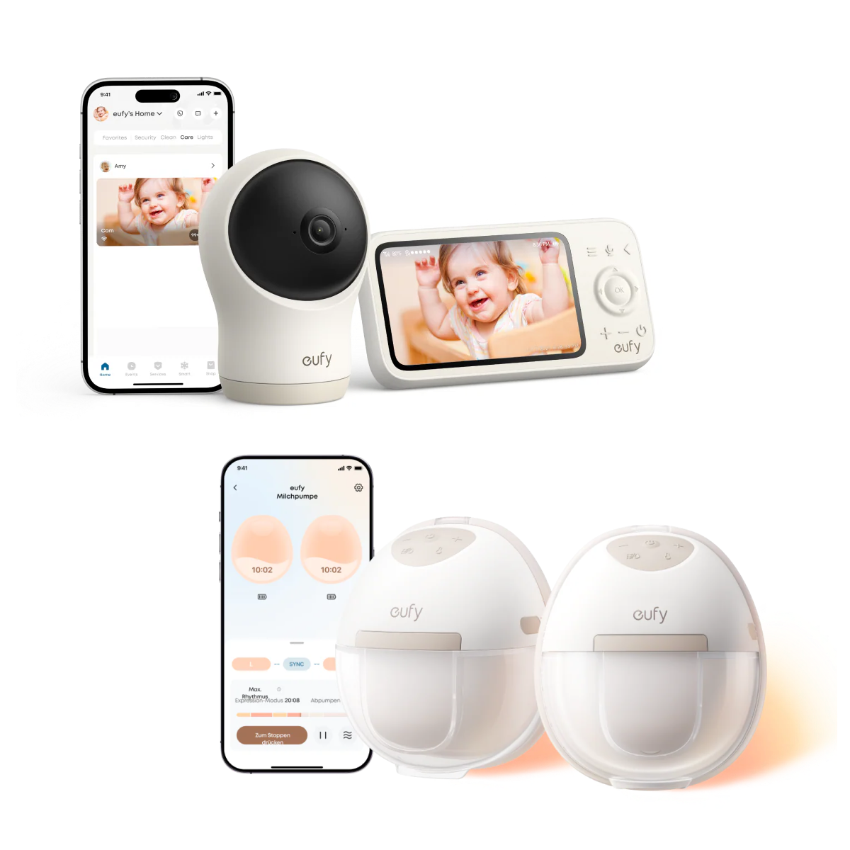 eufy Babyphone C10 + Tire-lait portable chauffant eufy E20
