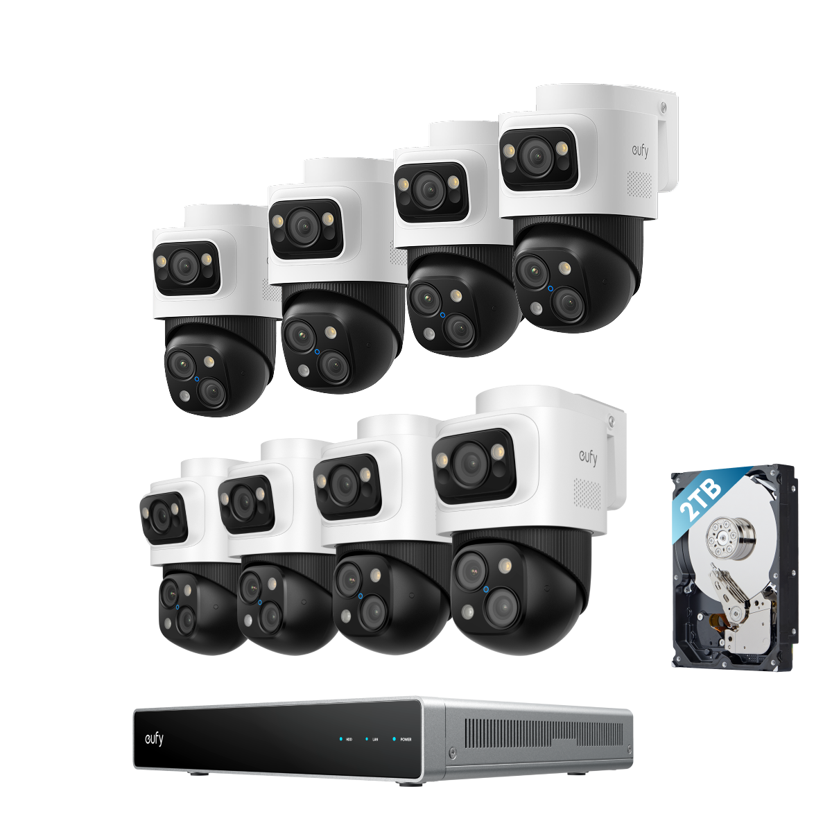 kit de 8 eufy Système de sécurité NVR PoE S4 Max