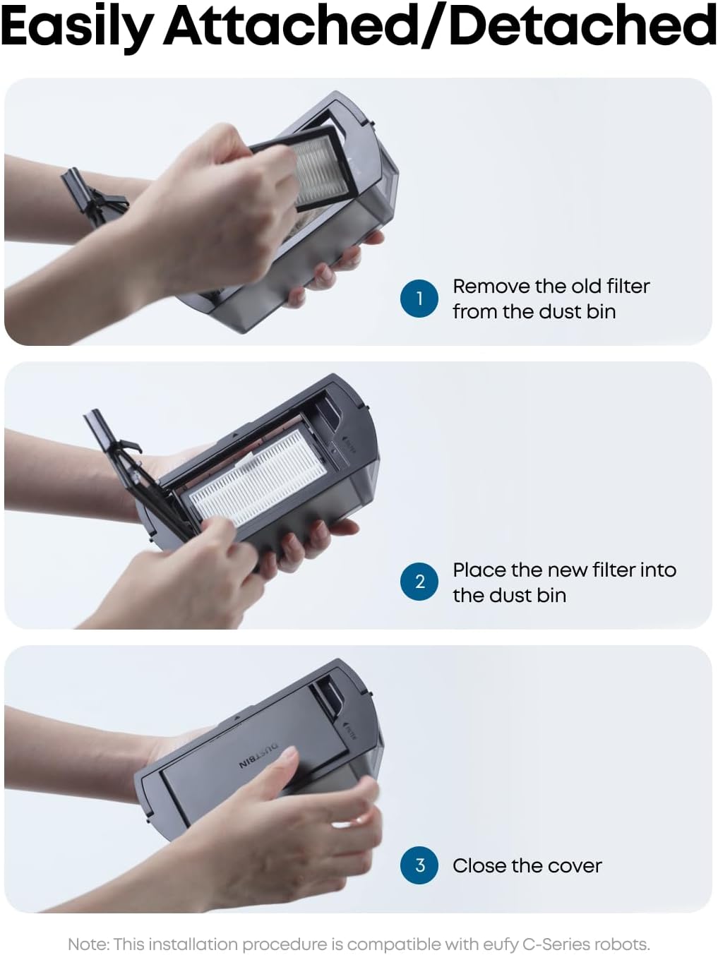 eufy Filtre de remplacement lavable pour C10 - Lot de 2