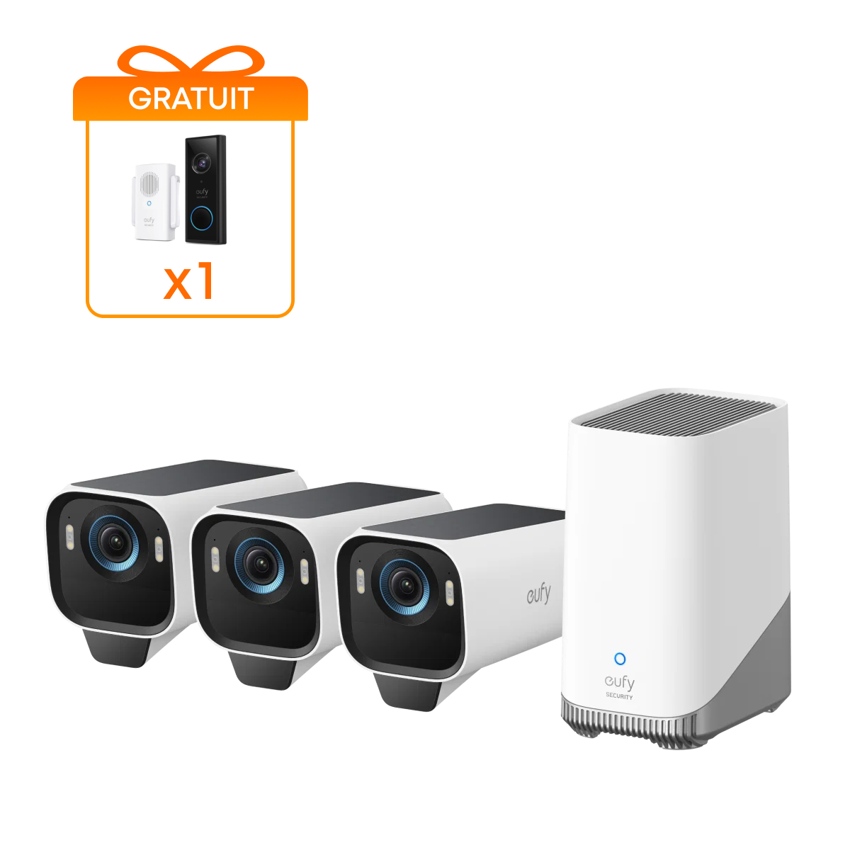Kit de 3 caméras eufyCam S3 Pro