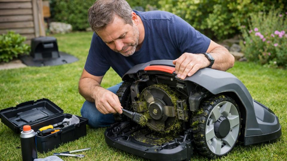 Entretien robot tondeuse