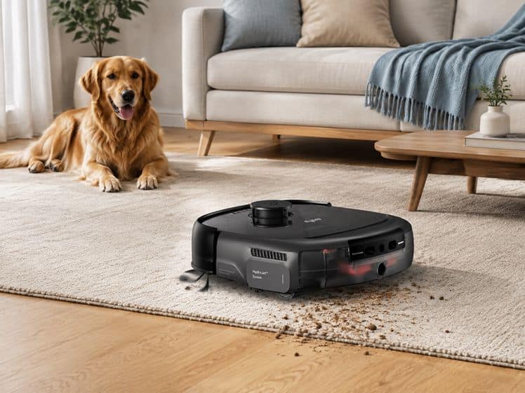Robot aspirateur eufy avec animaux