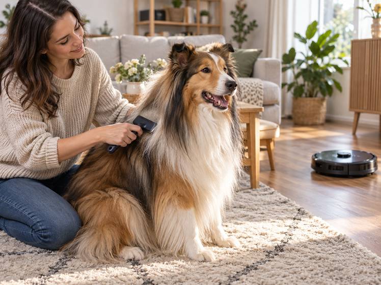 Brosse pour chien à poil long