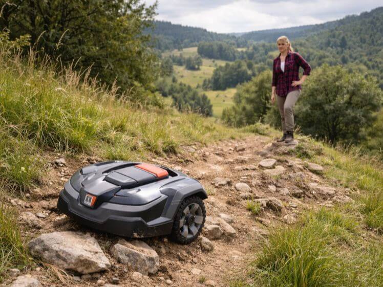Robot tondeuse terrain difficile