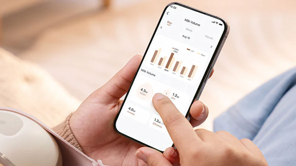 Tire-lait pour bébé avec application  : Suivez, contrôlez et simplifiez votre routine d'allaitement