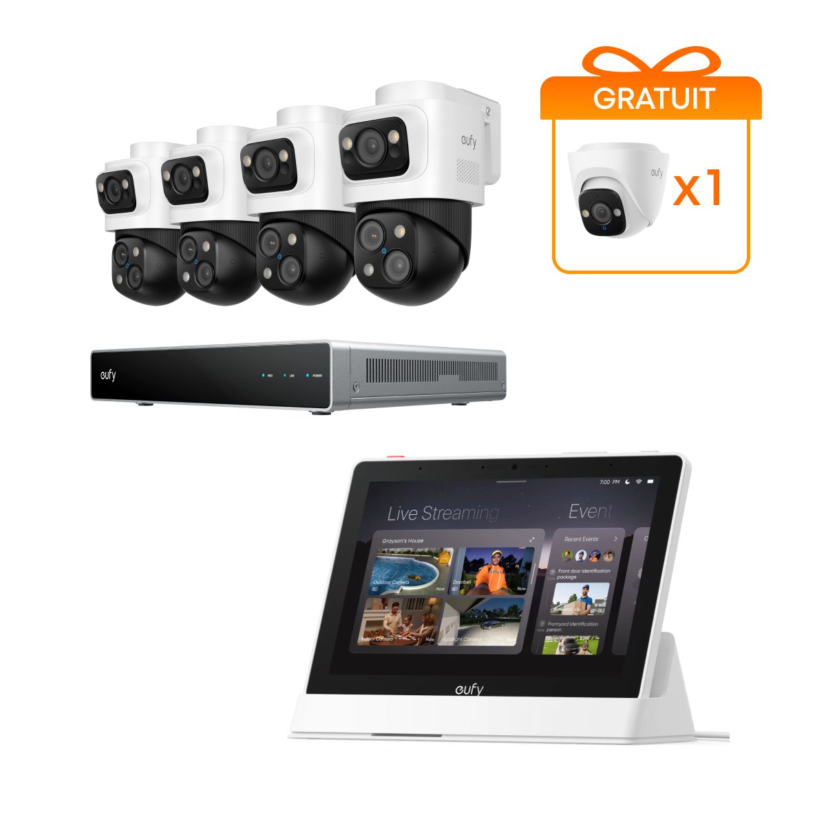 eufy Système de sécurité NVR PoE S4 Max + smart display