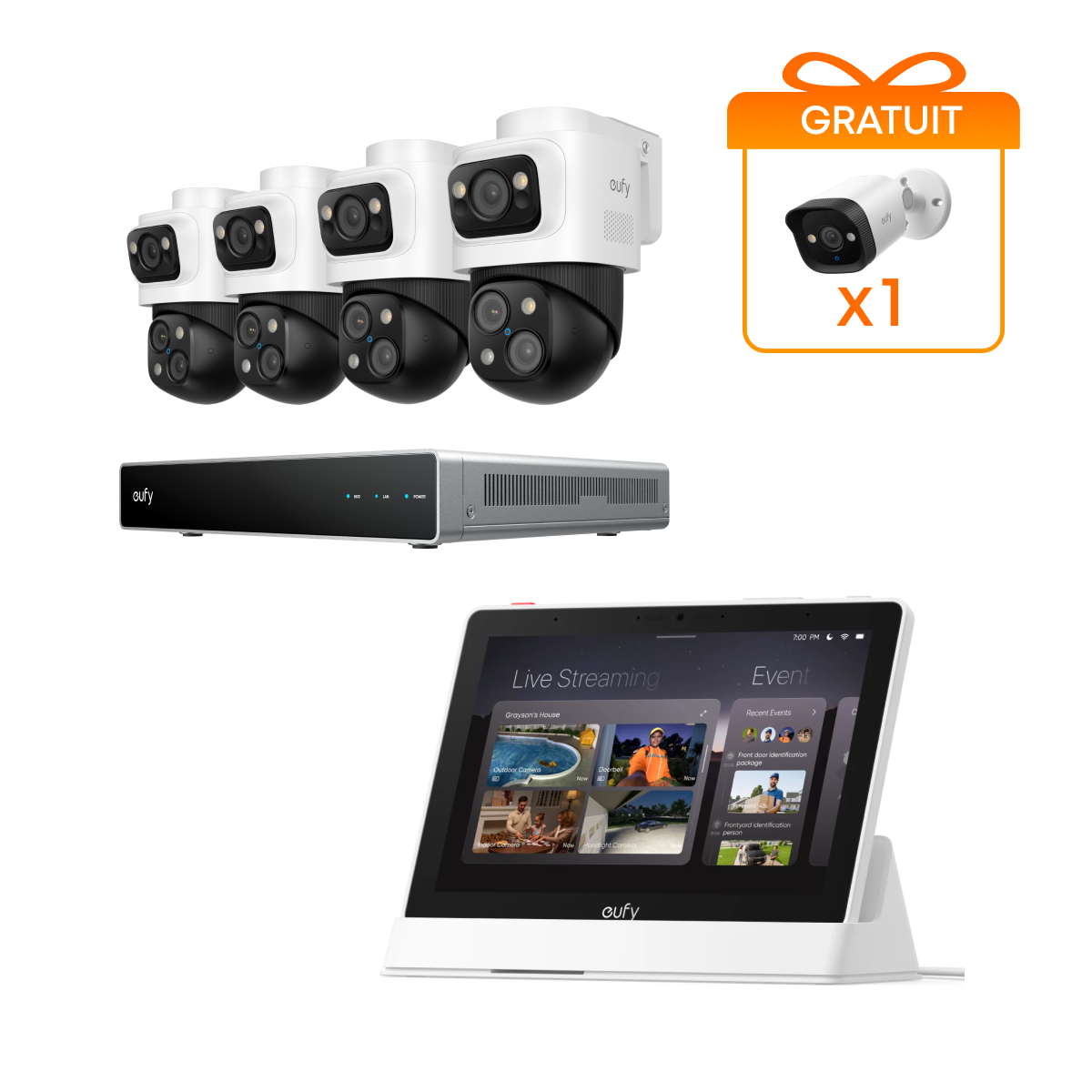 eufy Système de sécurité NVR PoE S4 Max + smart display