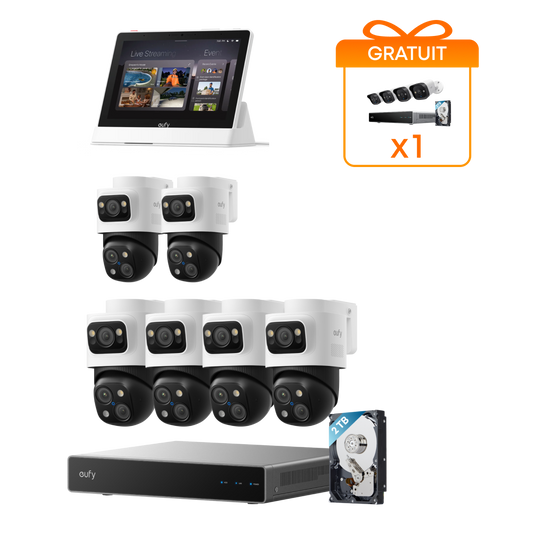 kit de 6 eufy Système de sécurité NVR PoE S4 Max + Smart Display