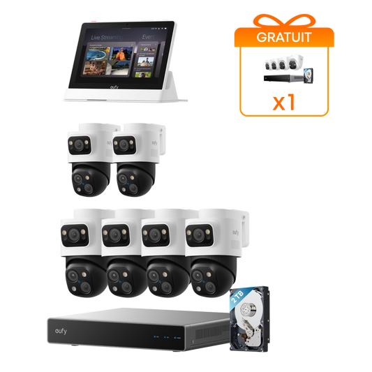 kit de 6 eufy Système de sécurité NVR PoE S4 Max + Smart Display