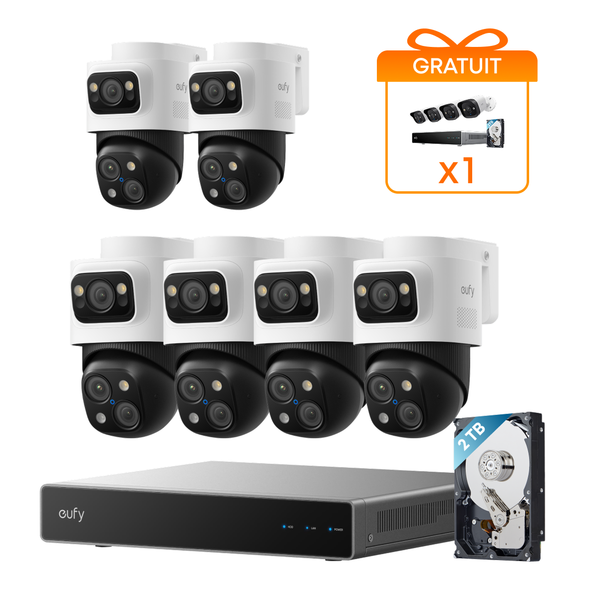 Système de sécurité NVR PoE à 6 caméras eufy S4 Max