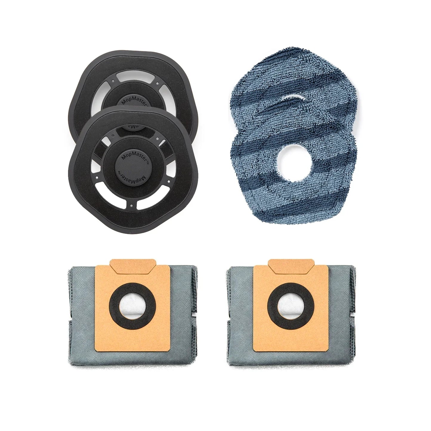 Kit d'accessoires pour robot aspirateur eufy x10 pro Omni, 2 supports de tapis de vadrouille, 2 tapis de vadrouille et 2 sacs à poussière