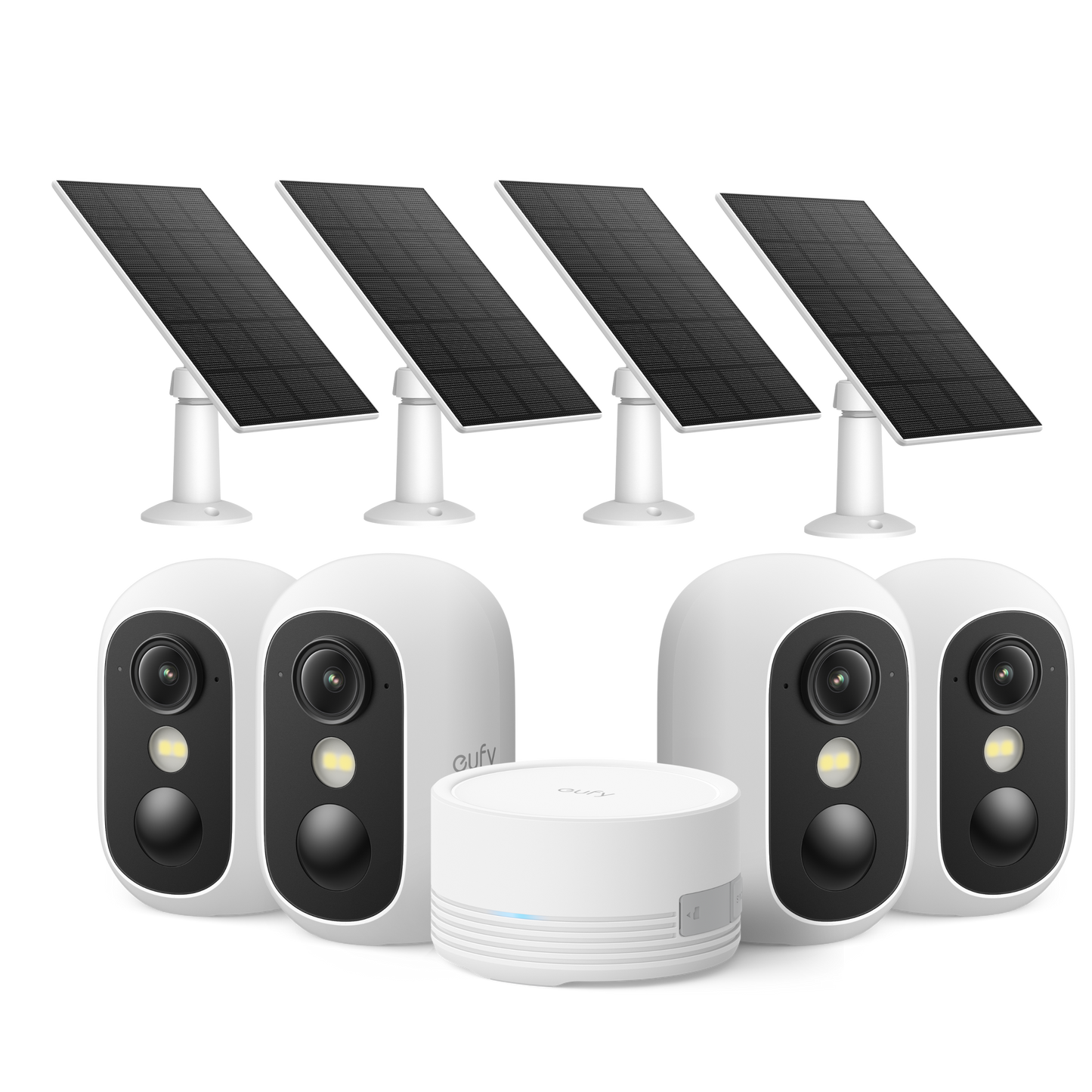 Kit 4 Caméras eufy C35 + HomeBase Mini & panneau solaire