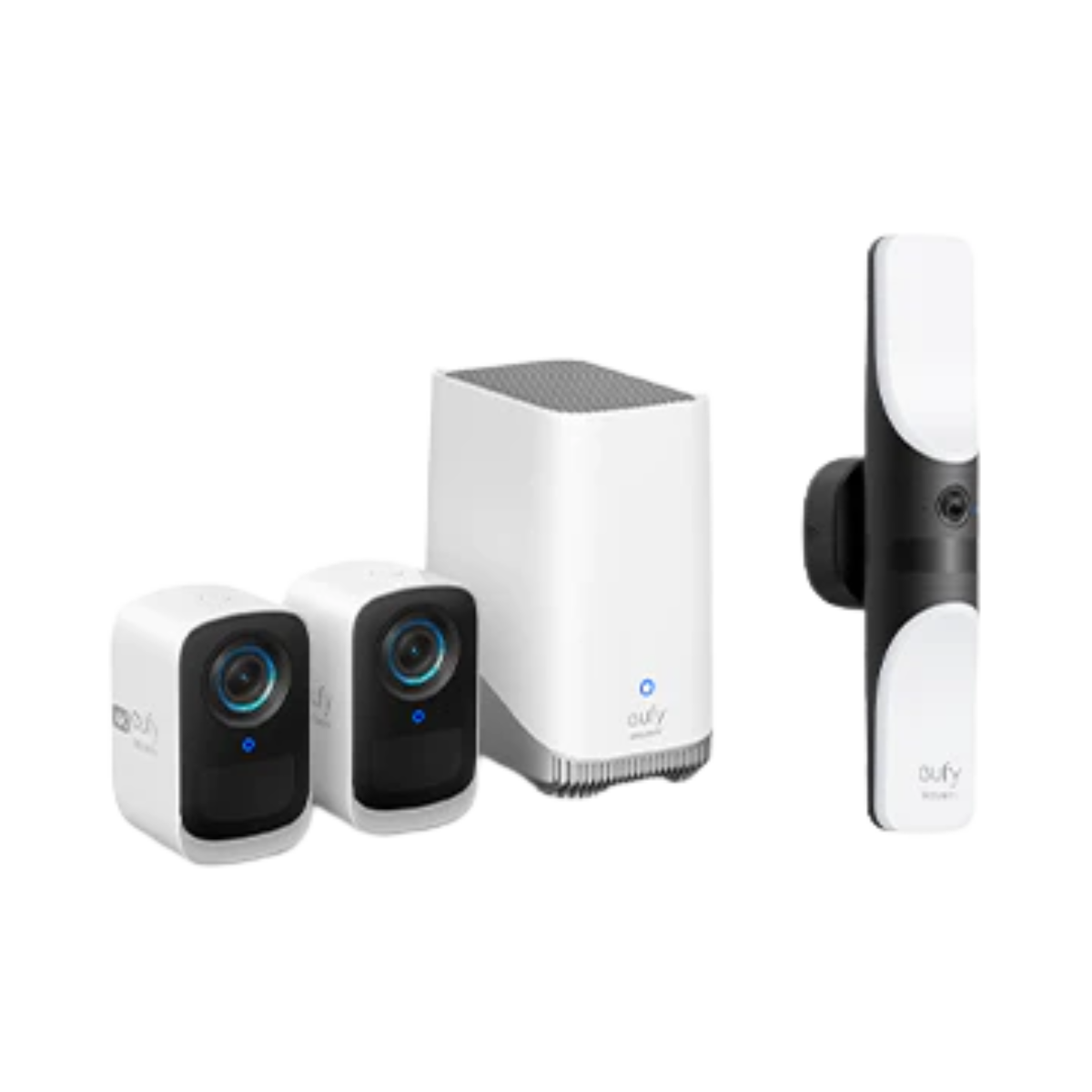 eufyCam S300 (eufyCam 3C) + Applique murale filaire avec caméra intégrée S100