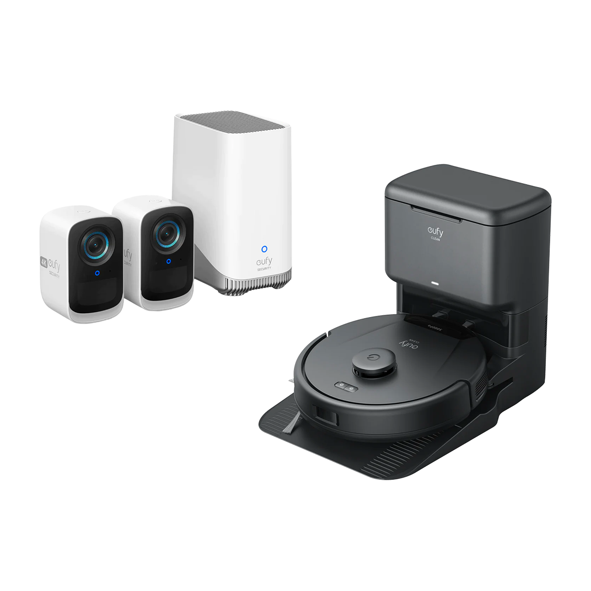 eufyCam S300 (eufyCam 3C) + eufy Clean L60 et station avec système d'autovidage