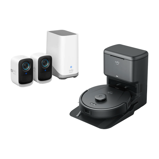 eufyCam S300 (eufyCam 3C) + eufy Clean L60 et station avec système d'autovidage