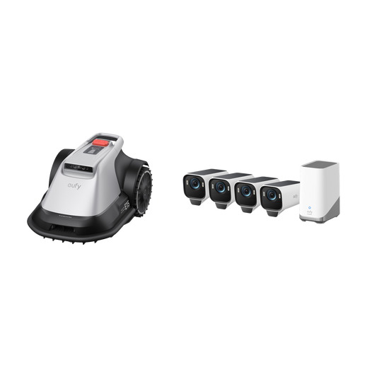 eufy Robot tondeuse E15 + Kit de 4 caméras eufyCam S3 Pro