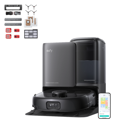 eufy Robot aspirateur Omni E25 + Kit de pièces de rechange pour robot aspirateur Omni E25/E28 eufy
