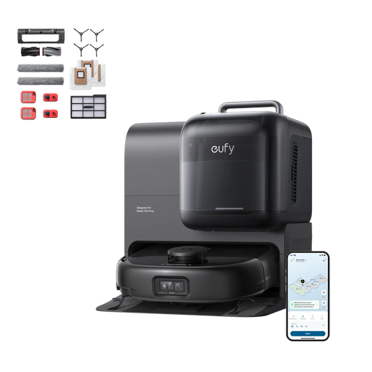 eufy Robot aspirateur Omni E28 + Kit de pièces de rechange pour robot aspirateur