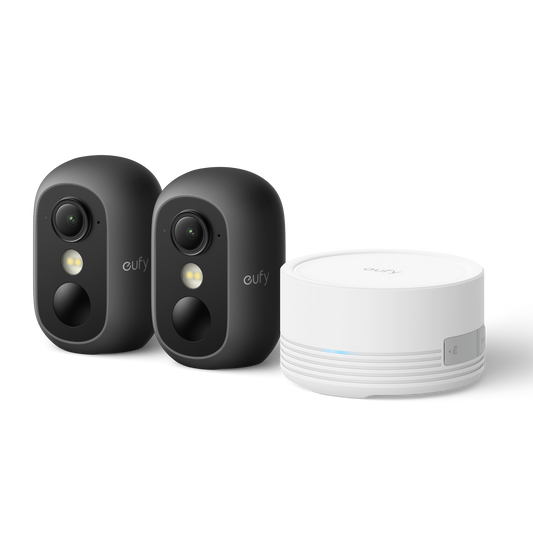 Kit 2 Caméras eufy C35 (Noires) + HomeBase Mini