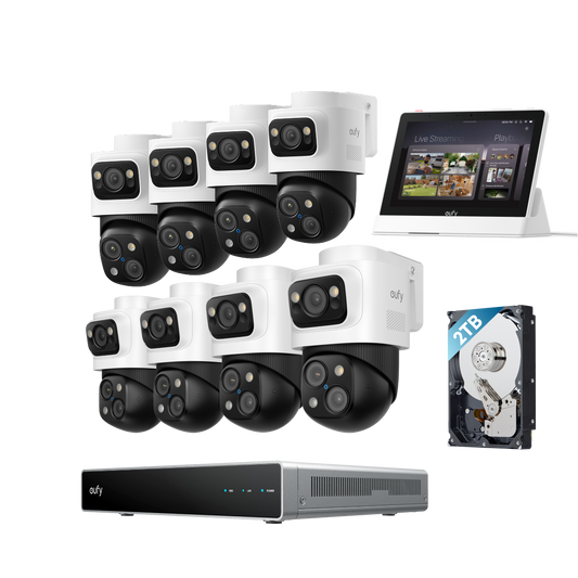 kit de 8 eufy Système de sécurité NVR PoE S4 Max + Smart Display