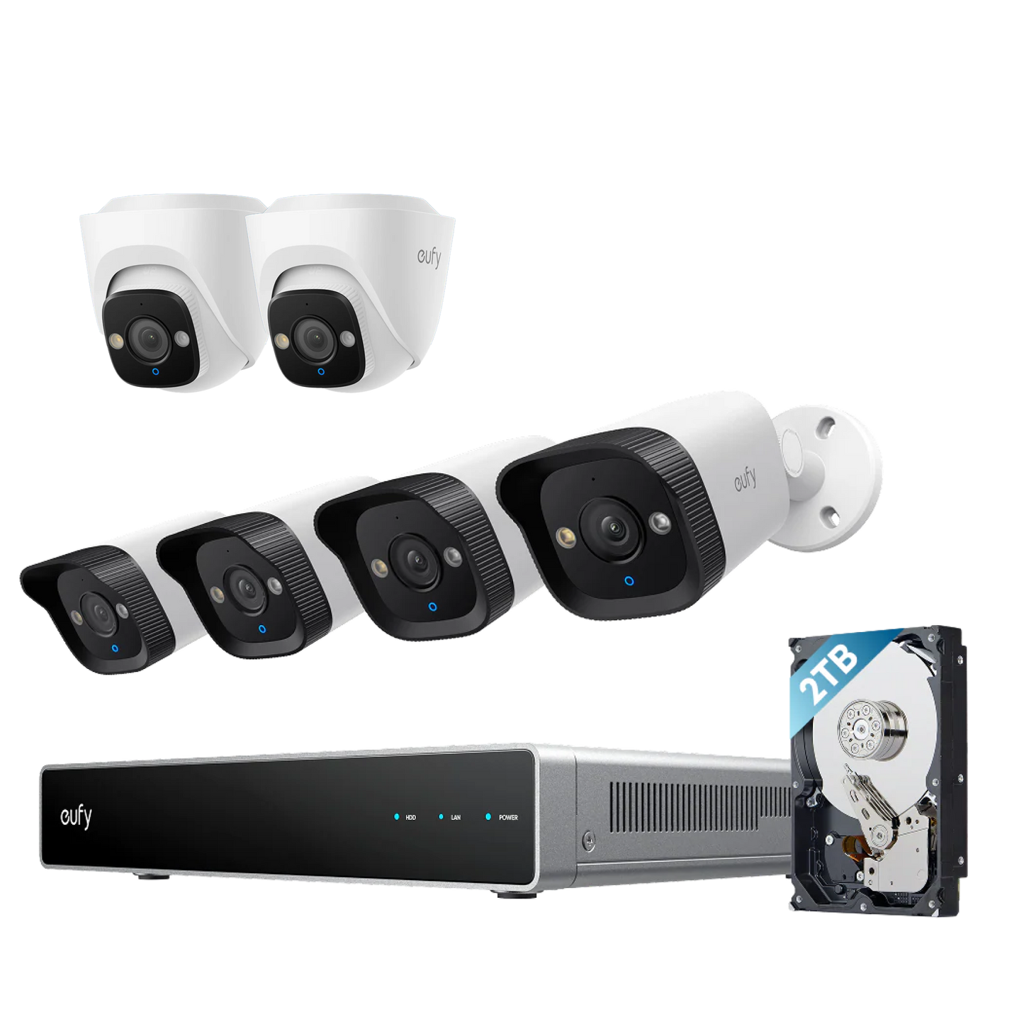 Système de vidéosurveillance NVR PoE eufy E40 et 2 E41 caméras Tourelle