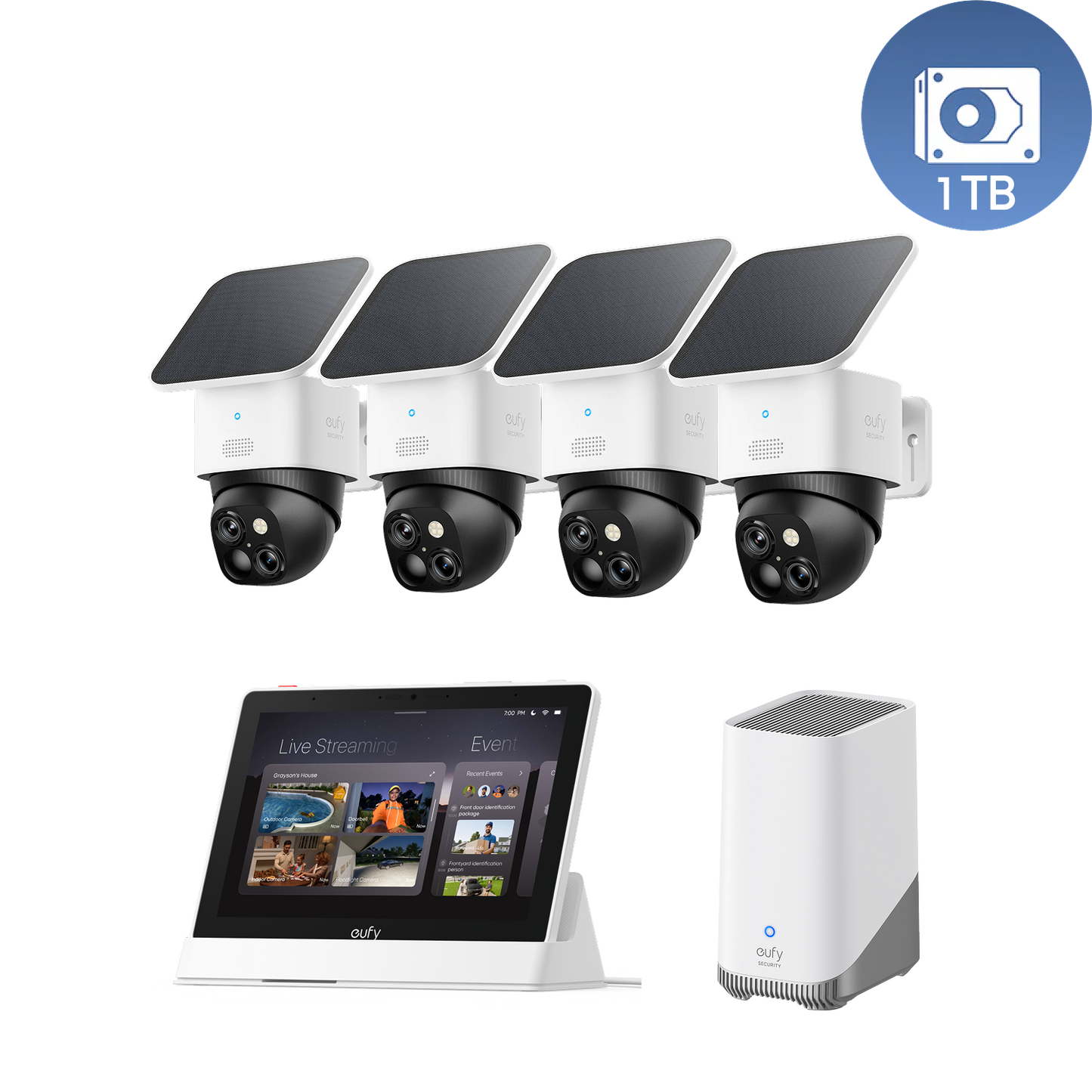 SoloCam S340 (pack de 4 caméras) + HomeBase S380 + Disque dur 1 To