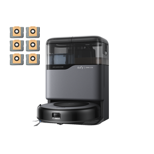 eufy Robot aspirateur Omni C20 + Pack de 6 sacs à poussière