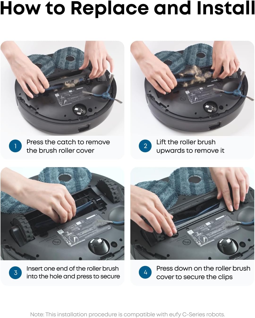 eufy Brosse de rechange compatible avec l'eufy C10