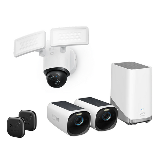 Caméra avec projecteur E340 + eufyCam S330 + SmartTrack Link eufy Security*2