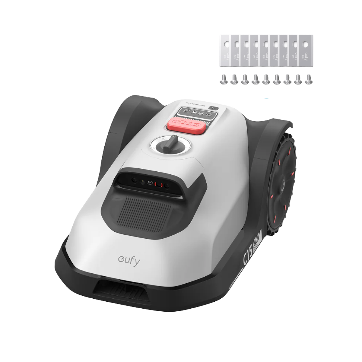 eufy Robot tondeuse C15 Solo (sans Garage) + Boîte de lames de rechange eufy