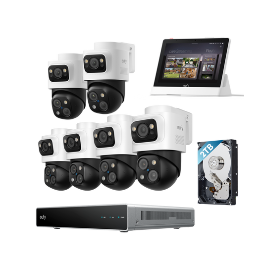 kit de 6 eufy Système de sécurité NVR PoE S4 Max + Smart Display