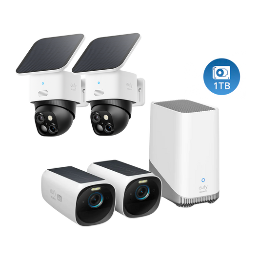eufyCam S330 (eufyCam 3) + SoloCam S340 (pack de 2) + Disque dur 1 To